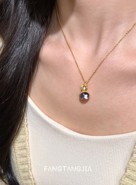 方糖家天然紫水晶碧玺葫芦项链