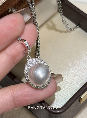 方糖家澳白色珍珠鸽子蛋项链