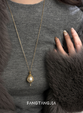 方糖家高档网兜珍珠水滴毛衣链