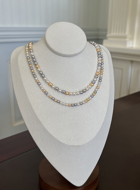 施家珍珠纯银温柔糖果彩色项链女