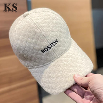 French Korean version Ins embroidered letter fur Duck Tongue Cap Children Autumn winter Fashion Ex-faced little baseball cap