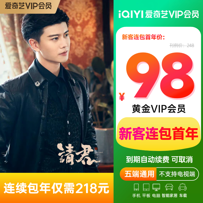 爱奇艺vip黄金年卡12个月黄金会员视频自动充值 不支持TV电视端 - 图0