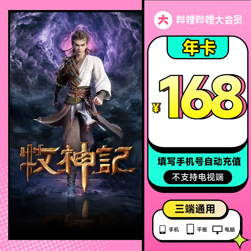 哔站大会员12个月哔哩哔哩大会员bilibili年卡不支持电视填手机号-图0