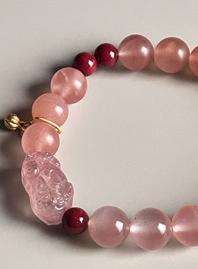 【红豆生】紫金朱砂亮光南红柔光南红混搭甜美女款新年红手串