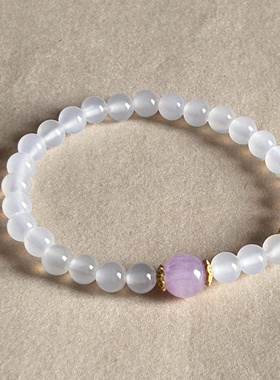 DIY手链女款荔枝冻紫锂辉手串ins高级感手饰品轻奢小众百搭手环