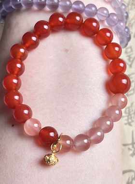 【丹罽】南红玛瑙糖料古法沙金 growthring原创手串