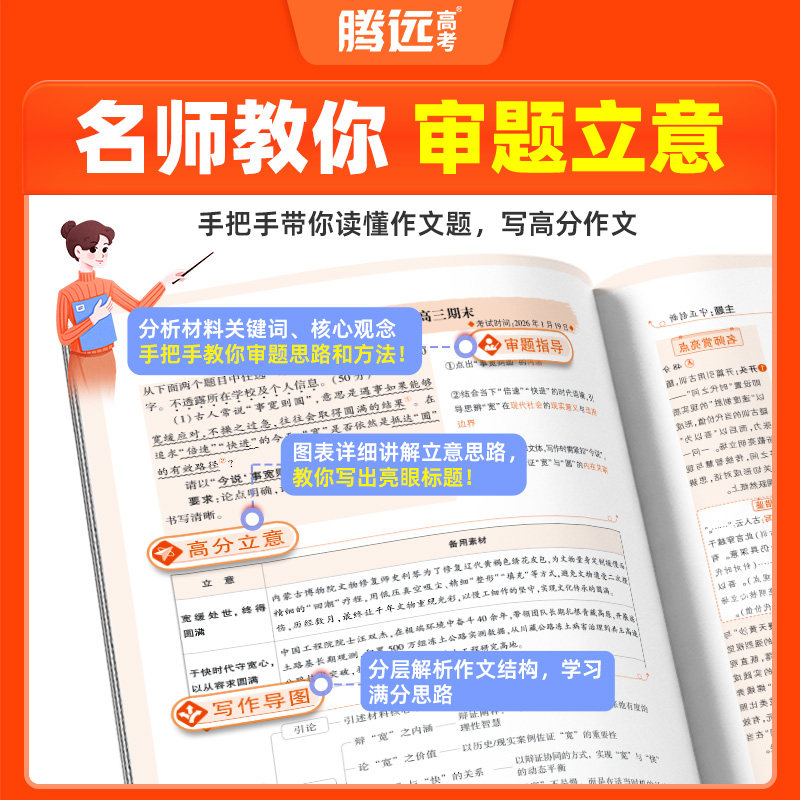 2027腾远高考满分作文名校模考高分作文语文英语 2026年高考作文作文素材积累万能模板写作技巧高中作文素材大全 万唯高中满分作文