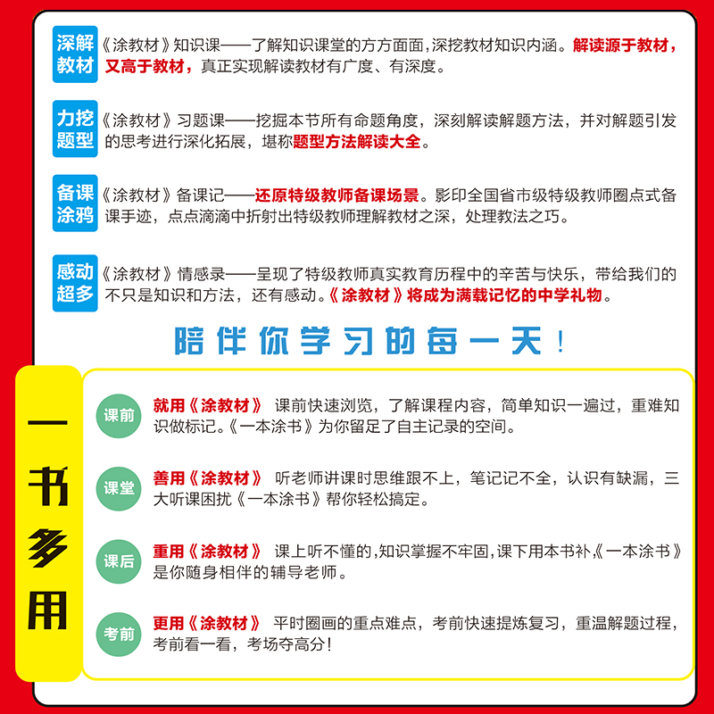 星推荐涂教材初中七八九年级上册语文数学英语物理化学政治历史地理人教版教材解读789年级下册全套课本同步讲解初一二三一本涂书 - 图2