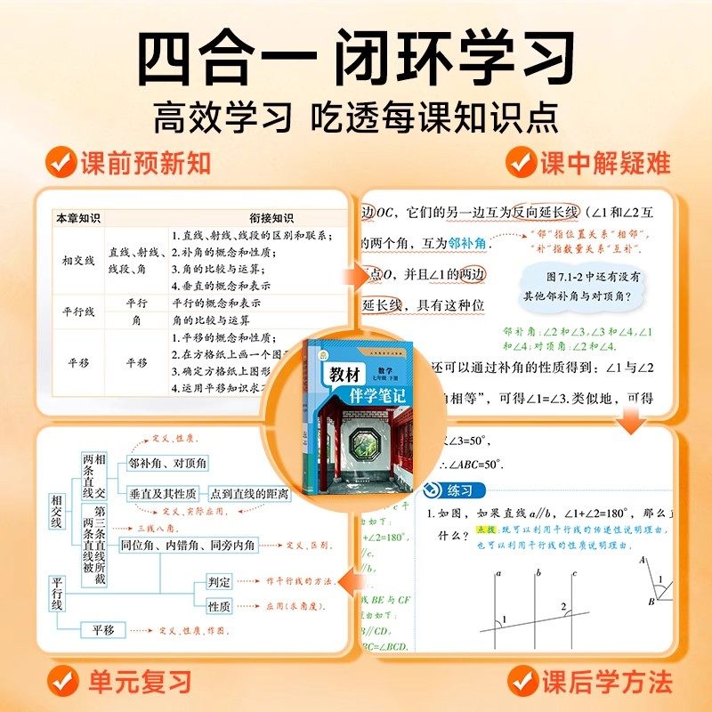 2026版初中教材伴学笔记七八九年级上册下册语文数学英语物理化学政治历史地理生物人教版同步教材全解学霸随堂笔记预复习课堂讲解,淘宝优惠券,粉丝福利购,淘宝优惠卷