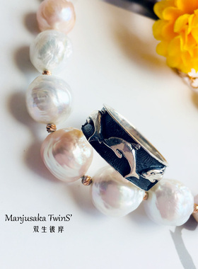 双生彼岸 925纯银戒指  纯银饰品  海豚戒指 男女戒