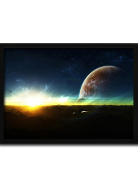 星球海报实木相框装饰画