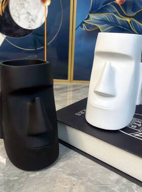 摩艾石像家居摆件树脂笔筒眼镜架