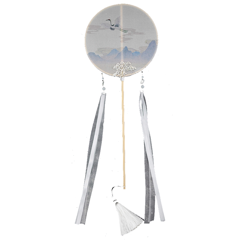 雪亭坊云中鹤云深不知处长柄团扇古风破云仙鹤摄影走秀道具