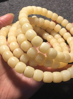 保真天然原色骆驼骨文玩佛珠手链