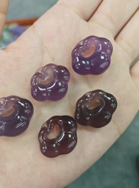 冰种油青色玉髓祥云锁吊坠玛瑙如意锁玉石饰品玉坠项链配饰批发