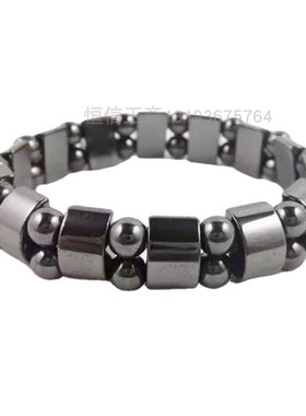 天然陨石太赫兹能量石手链融冰祛湿磁石手排黑胆石手环链直播货源