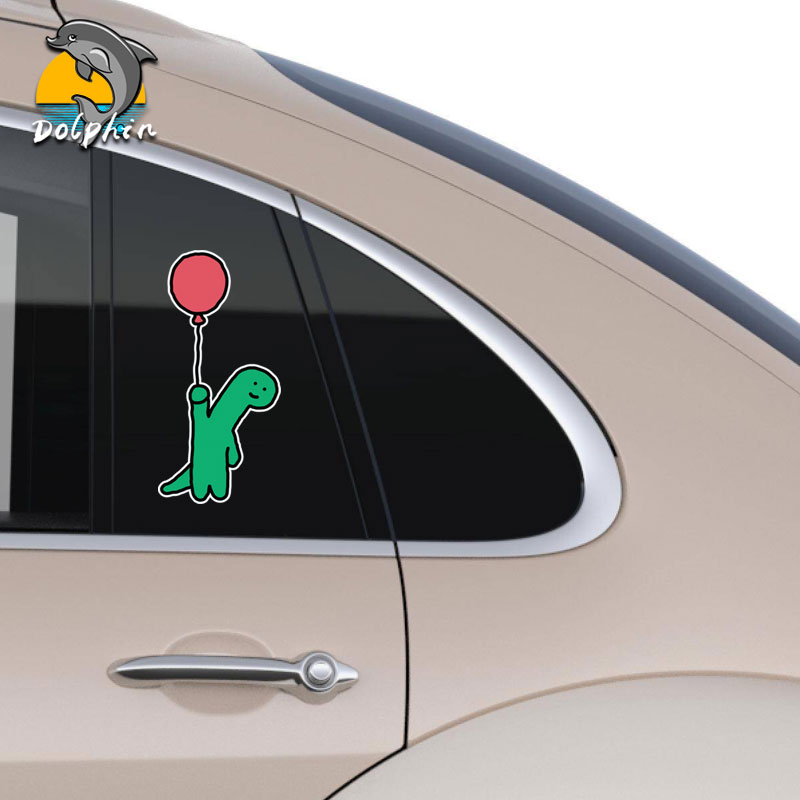 joguman乔古漫治愈系小恐龙反光车贴电动摩托车身后窗玻璃装饰贴 - 图0