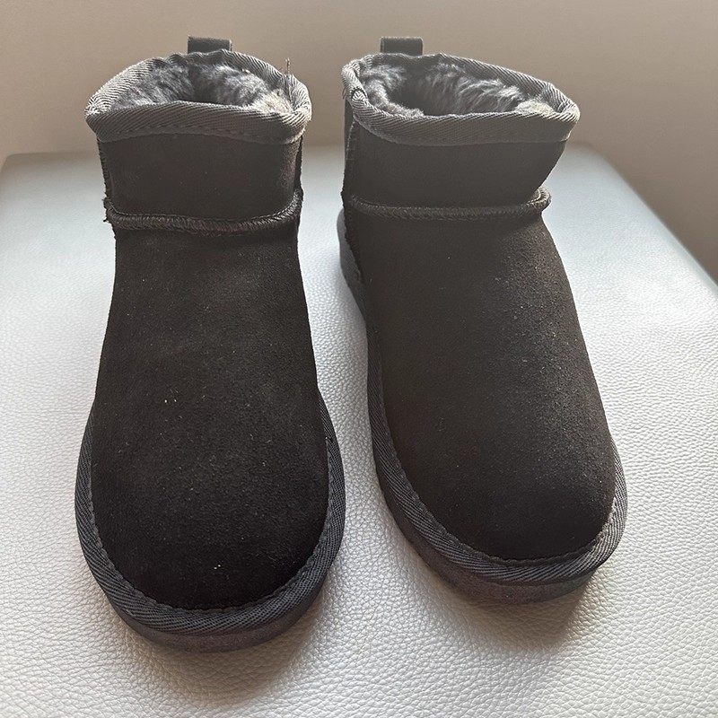 断码清仓捡漏~冬季3CM低跟真皮雪地靴女短靴加厚加绒保暖防滑棉鞋,淘宝优惠券,粉丝福利购,淘宝优惠卷