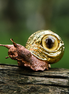 溯源工作室蜗牛摆件黄铜工艺品礼