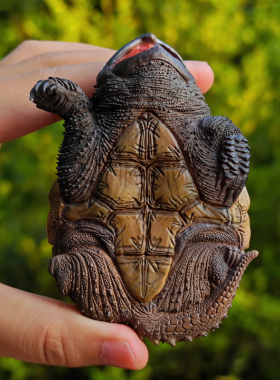 白昼鳄龟摆件茶宠雕刻把玩贺寿礼