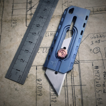 Three angles Figo titanium alloy cut paper knife Summer American knife CNC titanium Horse baked blue open box Express one-handed EDC