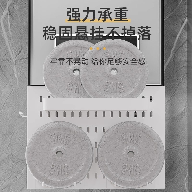 燃气热水器管道遮挡罩装饰洞洞板厨房壁挂下方遮丑锅炉灶置物架-图3