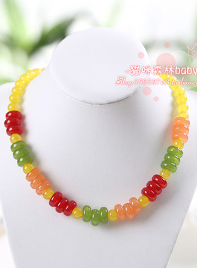 韩国饰品糖果色儿童小孩短链