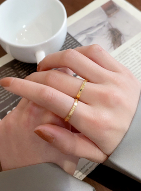 女钛钢食指戒指小众高级感ins潮时尚个性