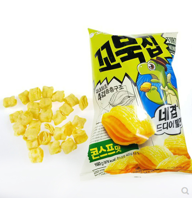 韩国进口零食 好丽友乌龟片原味/巧克力味玉米薯片 80g一箱12个 - 图2