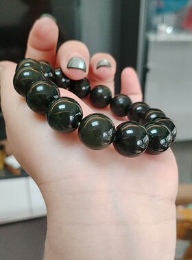 新疆和田玉碧玉籽料亮光手串卡14。特价不退不换