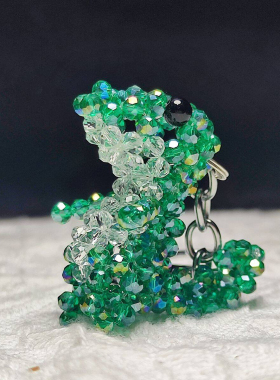 【成品】水晶小恐龙手工串珠编织钥匙包包手机小挂件潮流时尚休闲