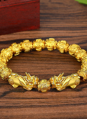 沙金貔貅男士手串高颜值