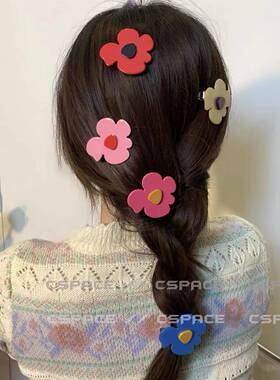 现货花朵发夹女夏季可爱甜美鸭嘴发卡前额刘海夹侧边碎发边夹