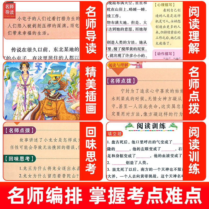 全套4册 中国古代神话故事四年级上册阅读课外书必读正版的书目世界经典神话与传说故事古希腊山海经小学生版四上快乐读书吧人教版 - 图2