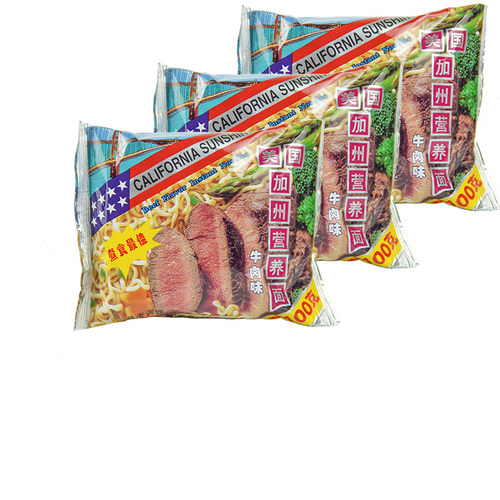 美国加州牛肉面100g袋装拉面泡面8090后怀旧老味道营养方便面整箱 - 图3