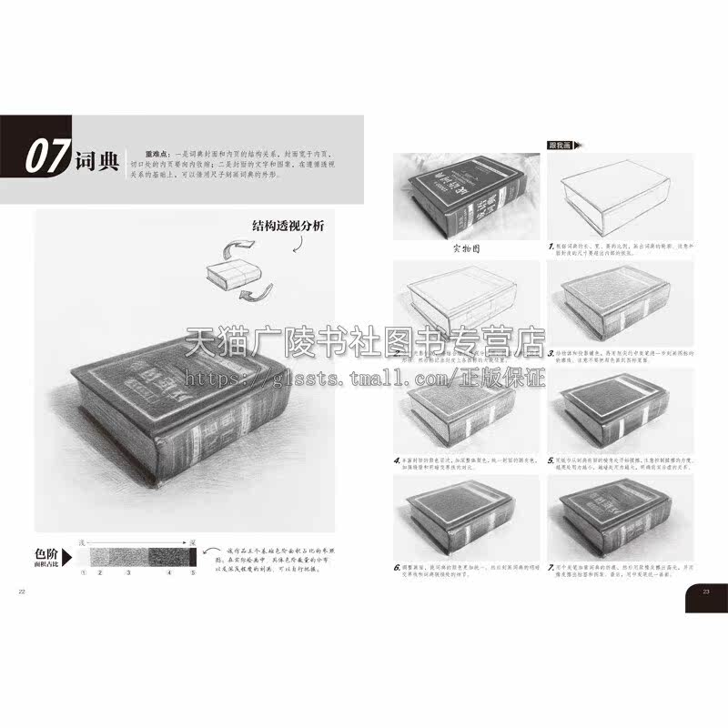 素描技法 从入门到精通(3册)教学视频素描轻松画 生活小物 昆虫动物 花果植物 铅笔画 从结构到明暗 素描速写绘画书籍 正版书籍