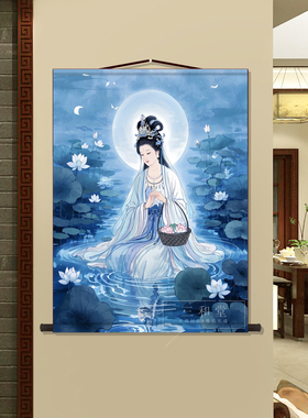 三圣母杨婵单幅客厅工艺墙画像