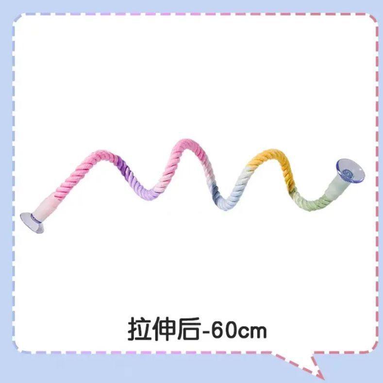 鹦鹉吸盘站杆车载玻璃站绳中小型鸟攀爬啃咬渐变棉绳玩具互动训练,淘宝优惠券,粉丝福利购,淘宝优惠卷