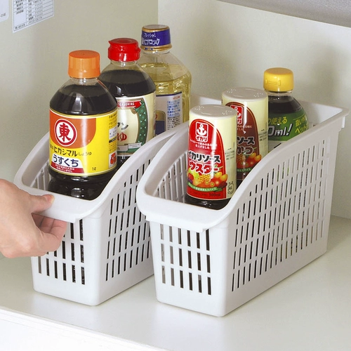 日本进口Sanada厨房食品收纳筐塑料收纳篮杂物盒调味收纳盒置物盒
