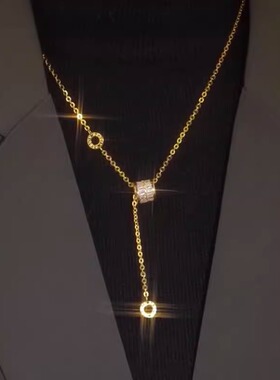 秋冬新款时尚洋气银杏叶项链2023年新款潮高级感轻奢网红毛衣链女