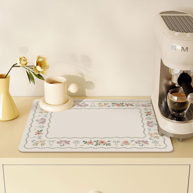 法式优雅蝴蝶结台面皮革吸水垫厨房沥水垫餐盘垫洗手台防滑干燥垫,淘宝优惠券,粉丝福利购,淘宝优惠卷