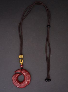 紫金砂时来运转吊坠朱砂项链
