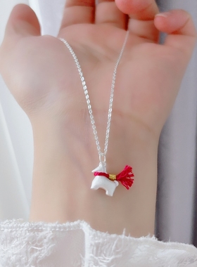 足银999纯银马上有钱项链女