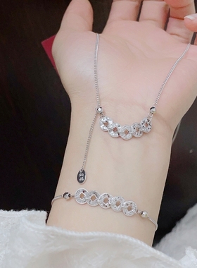 足银999纯银碎冰冰五帝钱币项链