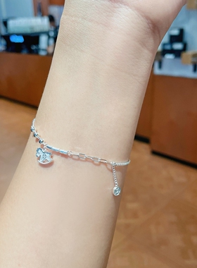 足银999纯银马上有钱盘缠手链女