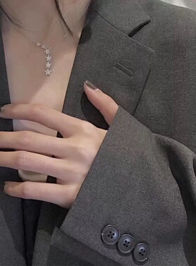 s925纯银繁星流苏项链女