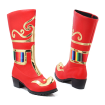 Tibetan Dancing Boots Tibet Dance Ethnic Shoes National Style Boots Womens Red Performance Stage Wear and anti-slip