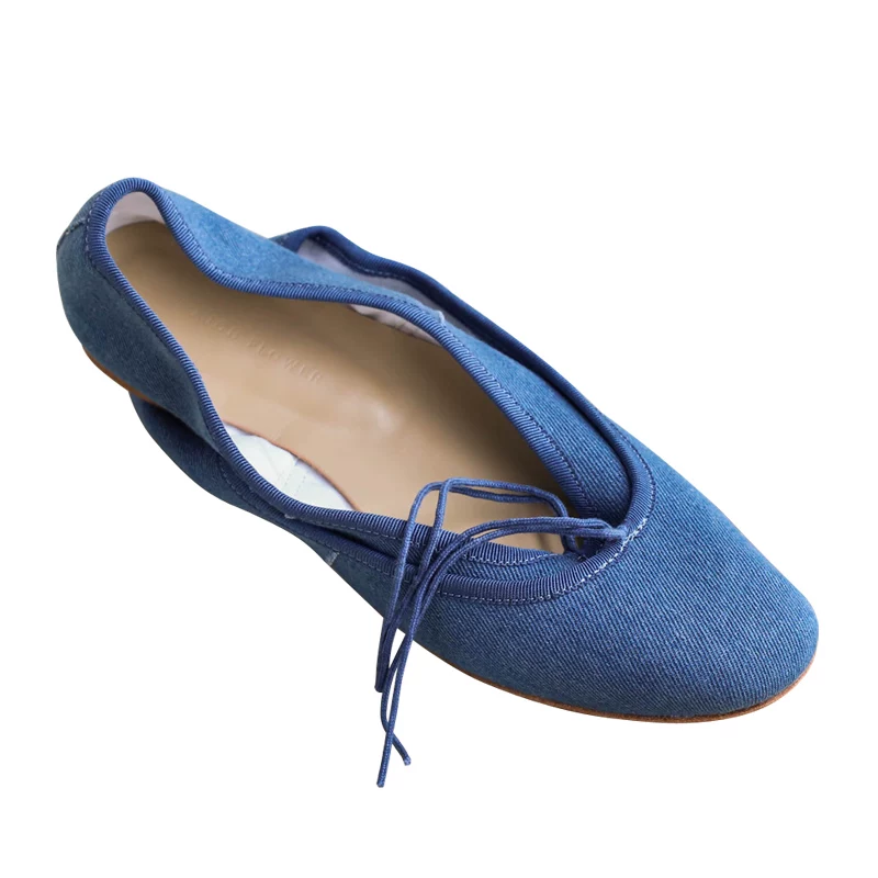 [Lames] Романтичные ~ ретро handmade балетные туфли французский деним цвет ballet одинарные туфли