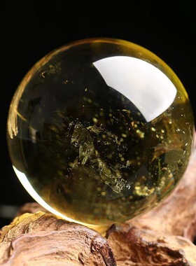 天然黄水晶原石球招财送礼摆件