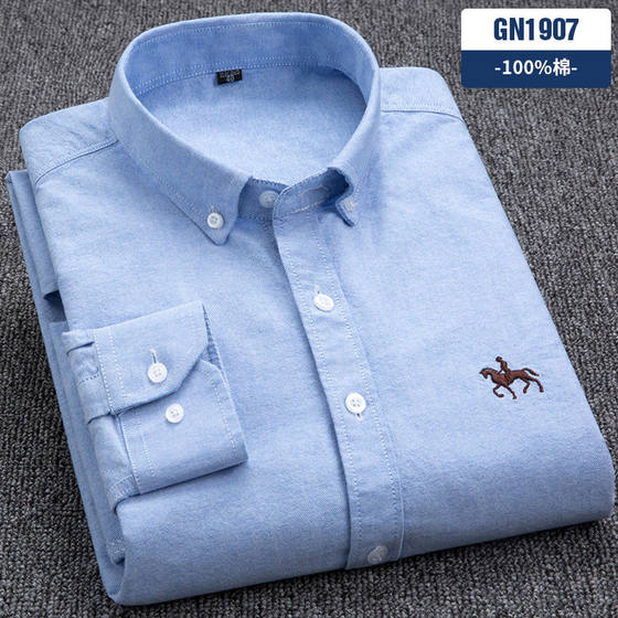 Paul 100% Cotton Men's Oxford Long Sleeve Shirt